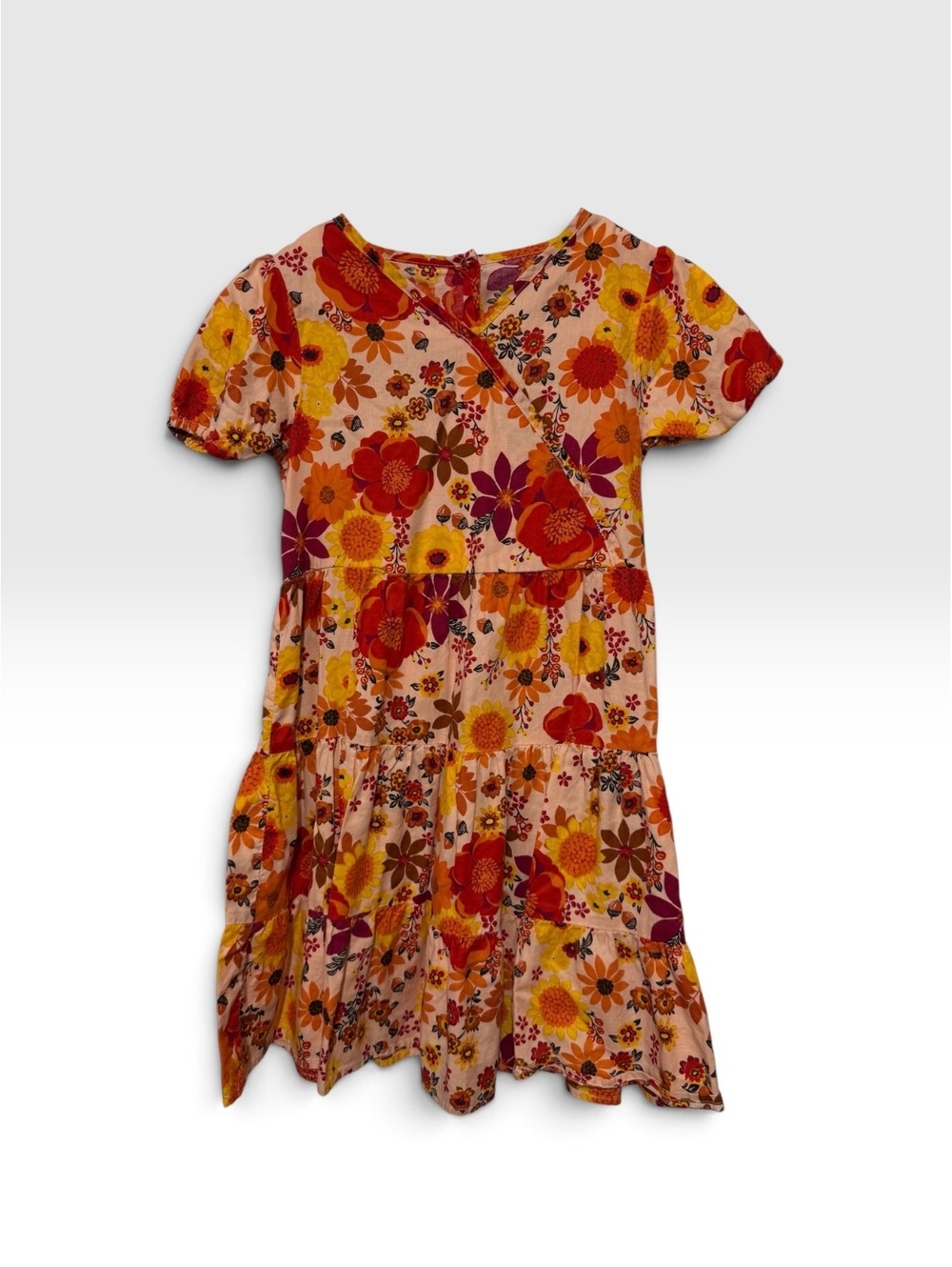 Gymboree Girls Fall Floral Short Sleeve Dress Size 10